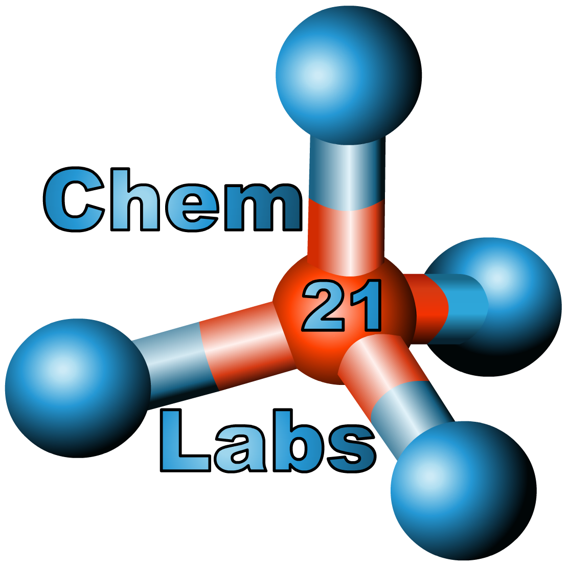 The Chem21Labs logo, a methane molecule.